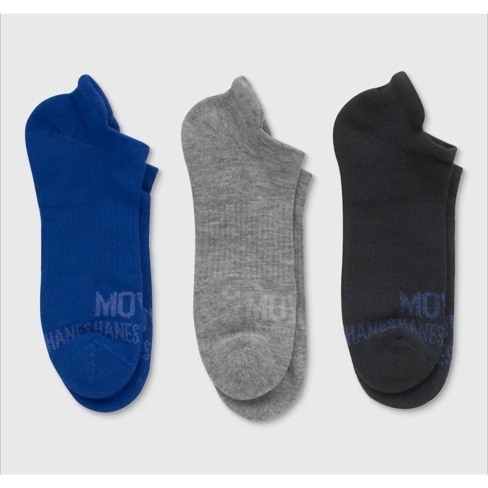 Hanes Premium Men's Socks Heel Shield Performance Fit X-Temp 3-Pr Size 6-12 Blue